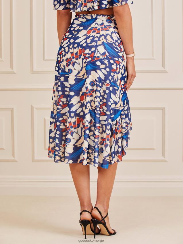 Guess blått multi marciano skjørt med all over print blå multi kvinner F0LJ806715