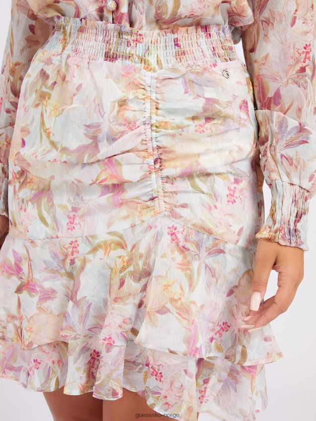 Guess floral fantasy all over print skjørt blomsterfantasi kvinner F0LJ803523