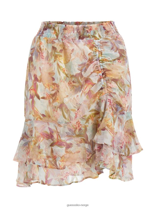 Guess floral fantasy all over print skjørt blomsterfantasi kvinner F0LJ803523