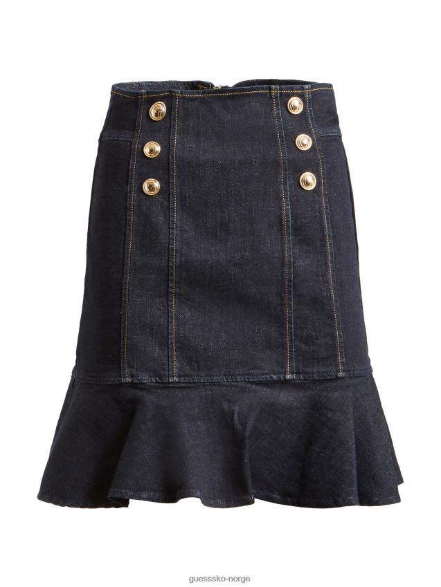 Guess knapper passform og blusse skjørt blå blå kvinner F0LJ806040