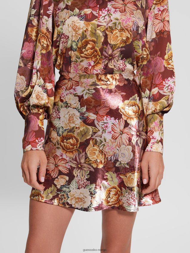 Guess øko taryn satengskjørt digitalt billedvev print ma digital billedvev print ma kvinner F0LJ809129