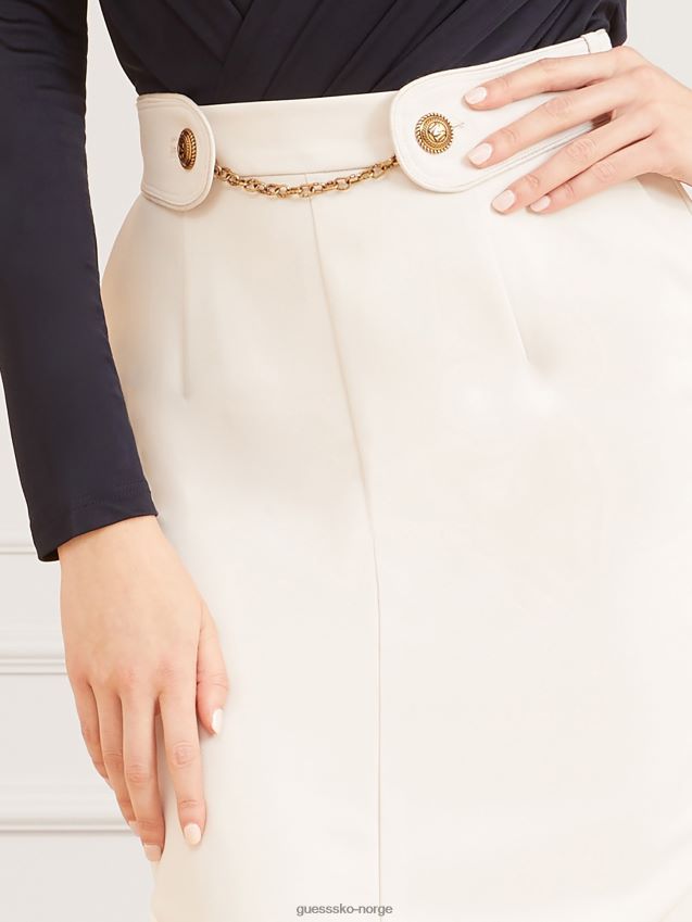 Guess krem marciano midi-skjørtkjede krem kvinner F0LJ806732