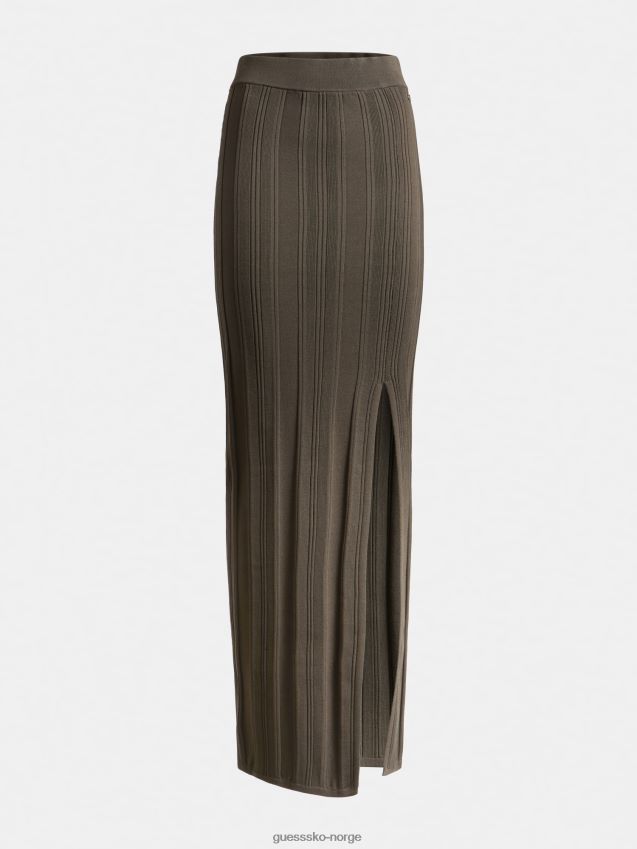 Guess langt skjørt splitt grønt grønn kvinner F0LJ805876