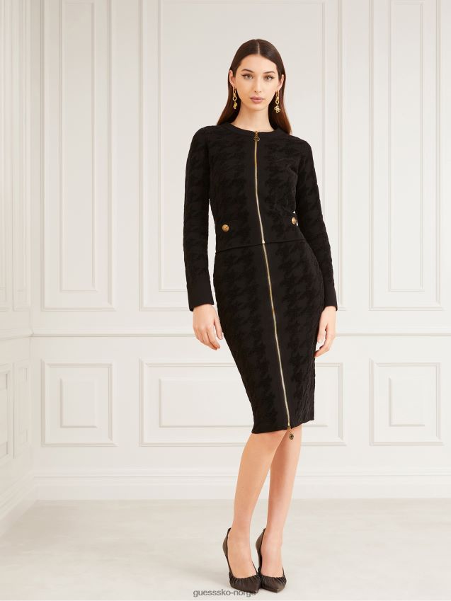 Guess marciano pied de poule genser skjørt svart svart kvinner F0LJ806624