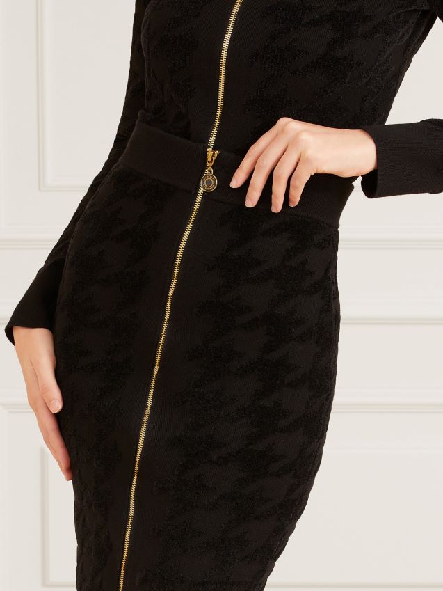 Guess marciano pied de poule genser skjørt svart svart kvinner F0LJ806624