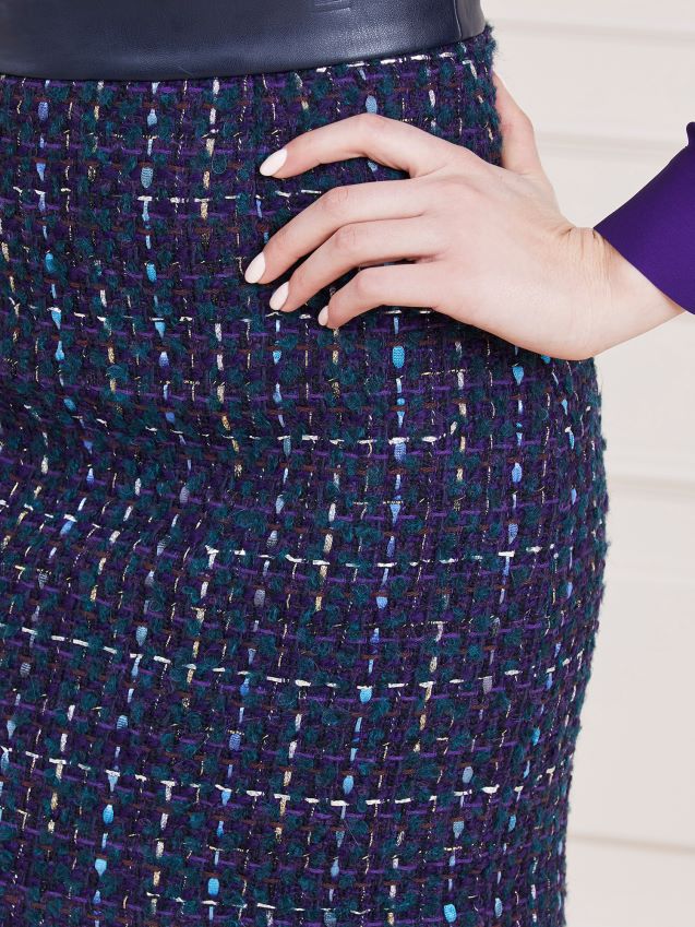 Guess marciano tweed skjørt multi lilla flere lilla kvinner F0LJ803407