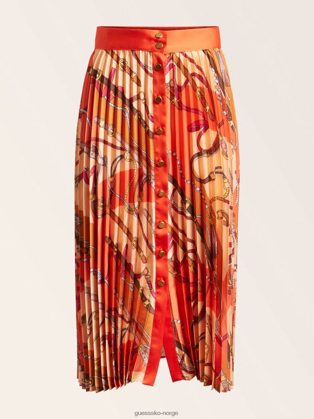 Guess nyanser av oransje marciano plissert midiskjørt nyanser av oransje kvinner F0LJ806738