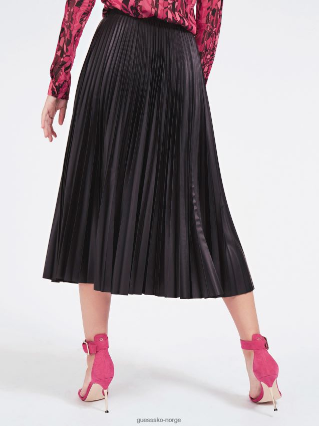 Guess plissert skjørt i imitert skinn svart svart kvinner F0LJ806771