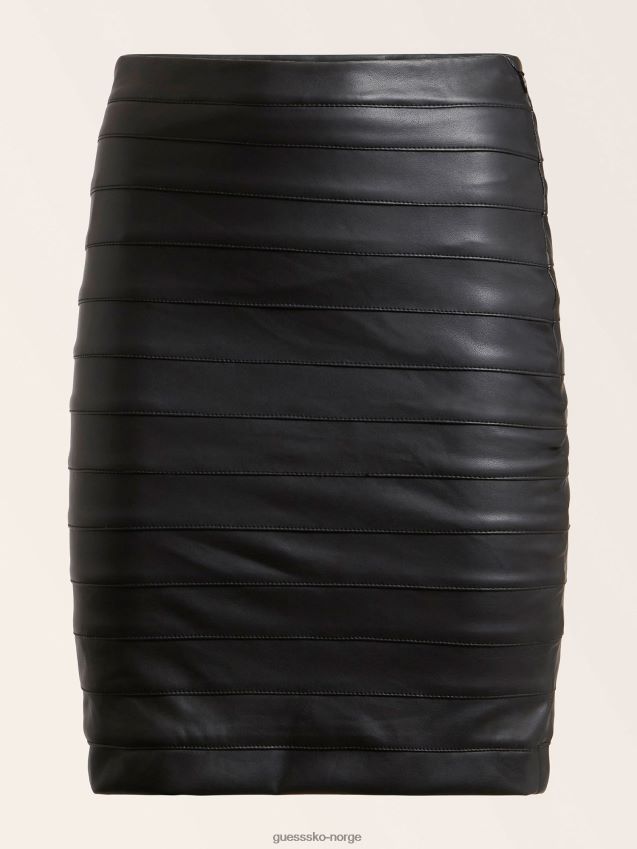 Guess svart miniskjørt i imitert marciano i skinn svart kvinner F0LJ806241