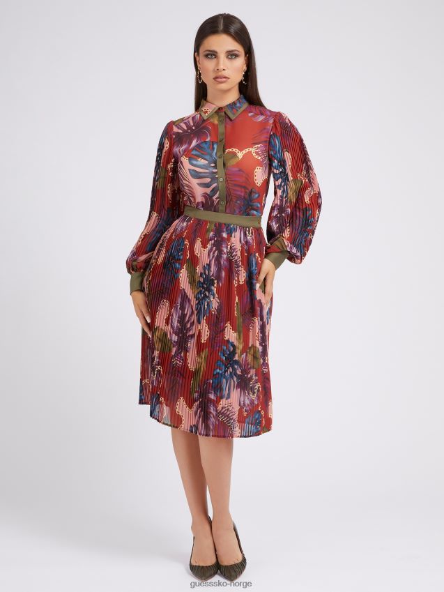 Guess all over print skjorte floral fantasi blomsterfantasi kvinner F0LJ802846