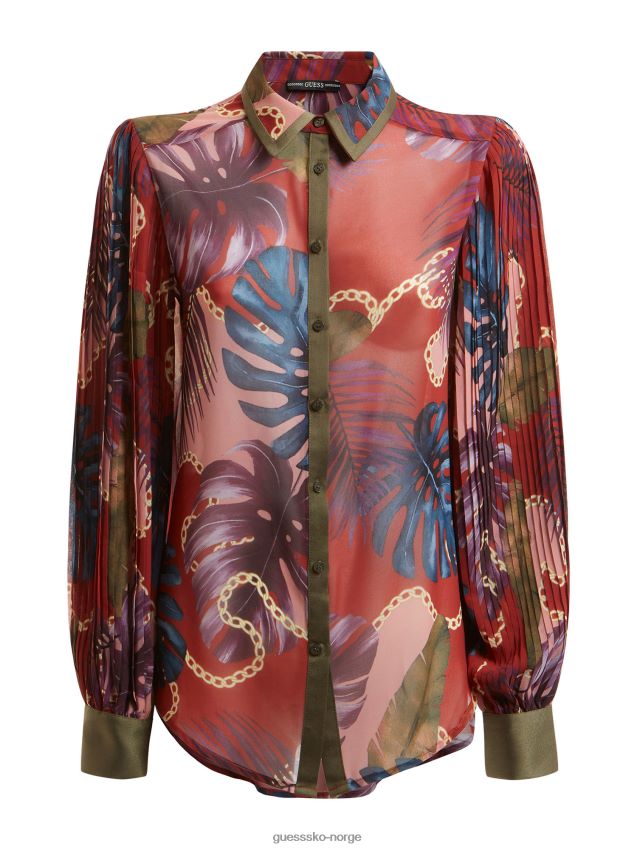 Guess all over print skjorte floral fantasi blomsterfantasi kvinner F0LJ802846