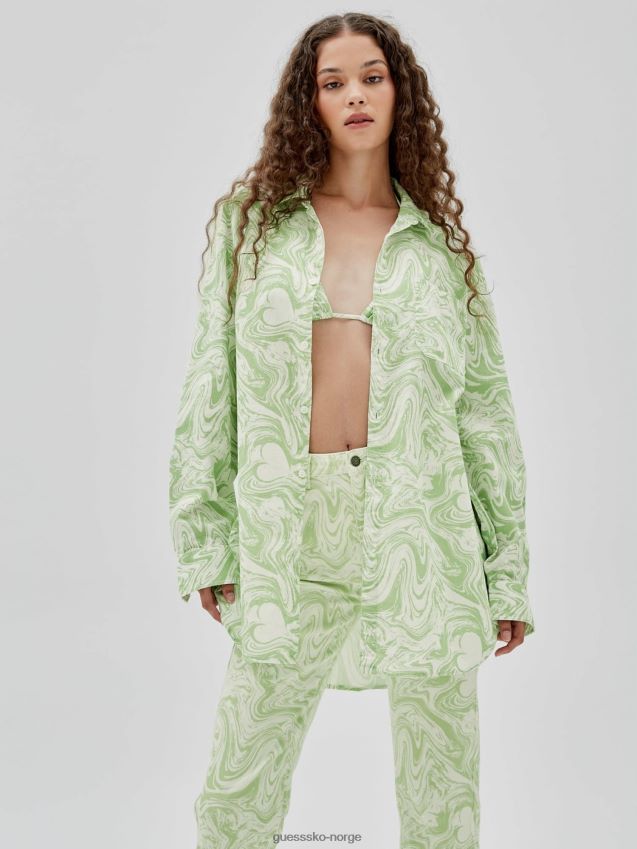 Guess all over print skjorte grønn multi grønn multi kvinner F0LJ803044