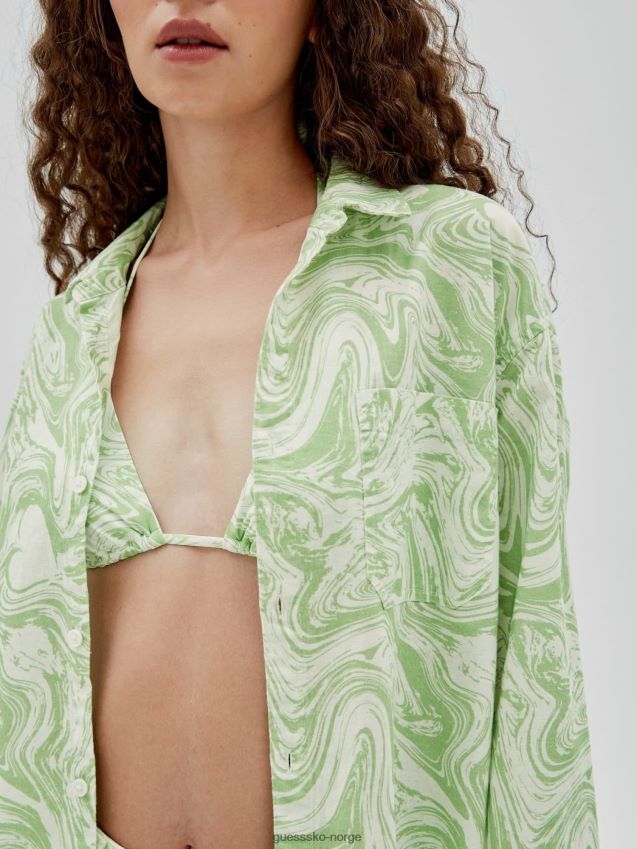 Guess all over print skjorte grønn multi grønn multi kvinner F0LJ803044