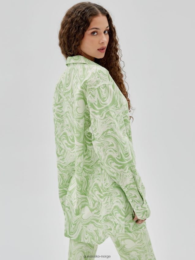 Guess all over print skjorte grønn multi grønn multi kvinner F0LJ803044