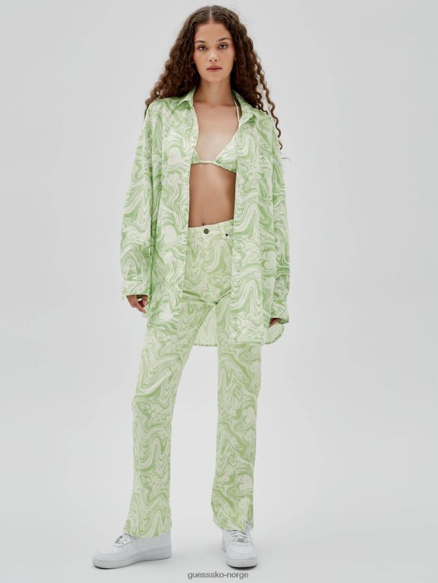 Guess all over print skjorte grønn multi grønn multi kvinner F0LJ803044