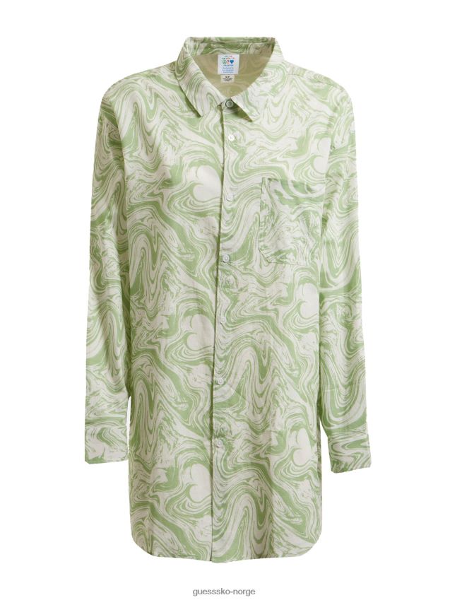 Guess all over print skjorte grønn multi grønn multi kvinner F0LJ803044