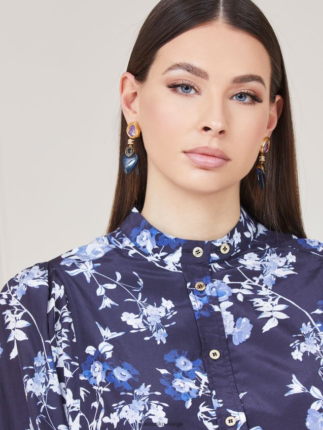 Guess blå multi marciano skjorte med all over print blå multi kvinner F0LJ803162