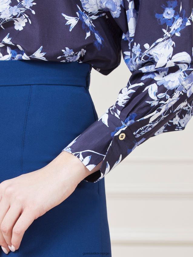 Guess blå multi marciano skjorte med all over print blå multi kvinner F0LJ803162