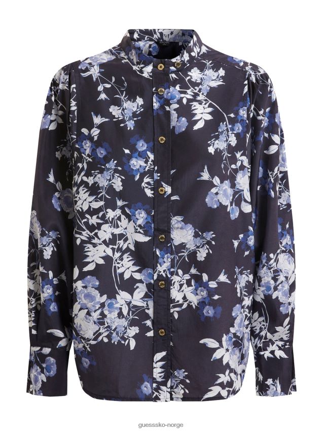 Guess blå multi marciano skjorte med all over print blå multi kvinner F0LJ803162