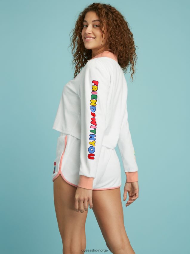 Guess cropped poloskjorte hvit multi hvit multi kvinner F0LJ806155