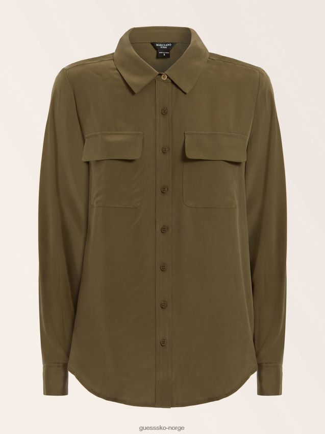 Guess grønn marciano silkeskjorte grønn kvinner F0LJ803337