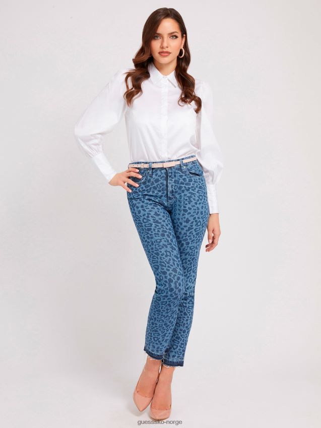 Guess hvit poplinskjorte med normal passform hvit kvinner F0LJ802656