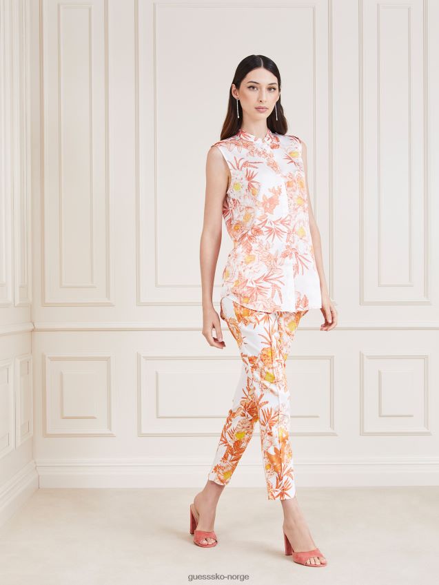 Guess marciano oransje skjorte med all over print oransje kvinner F0LJ803495