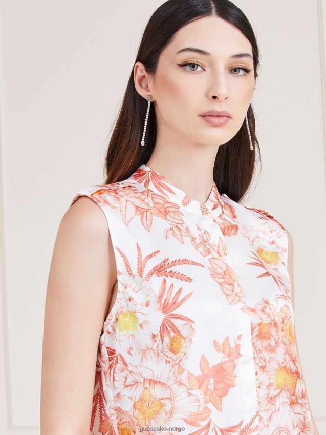 Guess marciano oransje skjorte med all over print oransje kvinner F0LJ803495