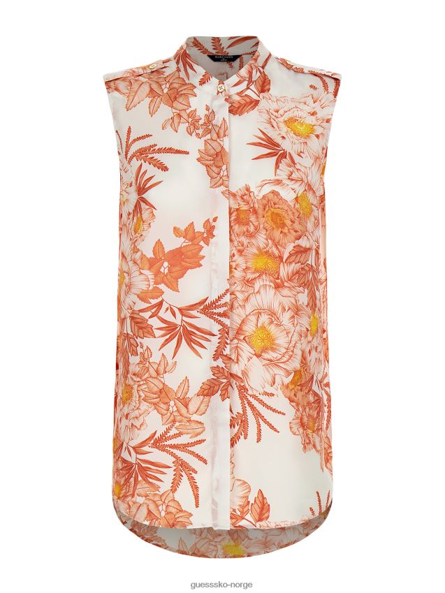 Guess marciano oransje skjorte med all over print oransje kvinner F0LJ803495