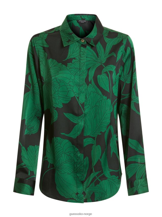 Guess marciano satengskjorte grønn multi grønn multi kvinner F0LJ803173