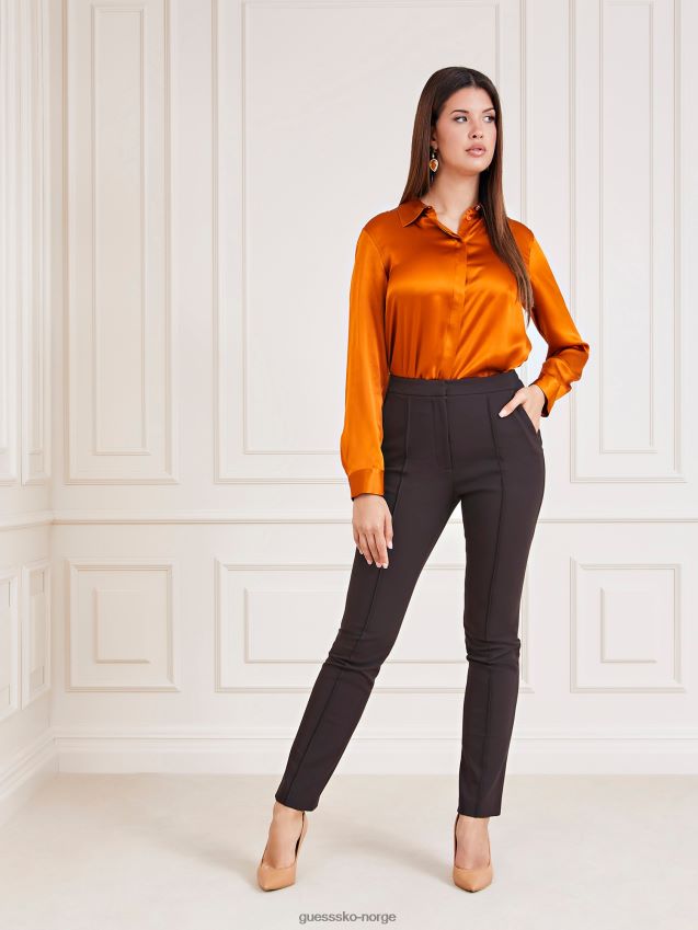Guess marciano silkeskjorte oransje oransje kvinner F0LJ803381