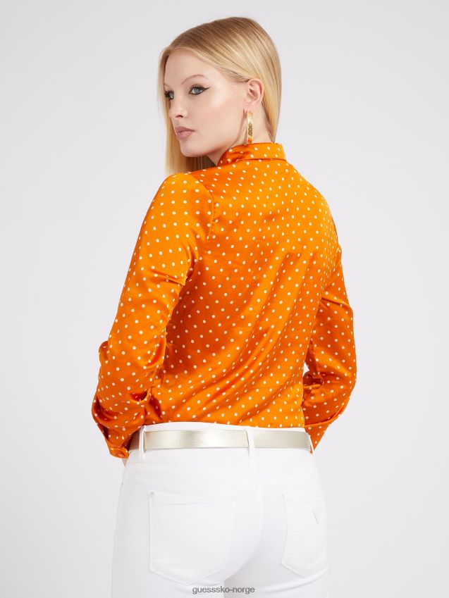 Guess oransje skjorte med prikker oransje kvinner F0LJ802917