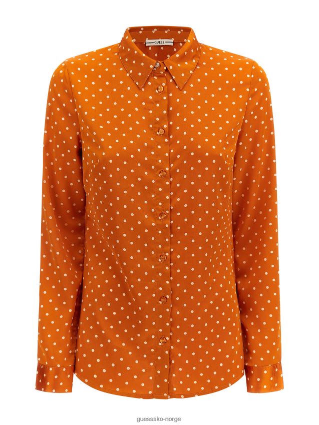 Guess oransje skjorte med prikker oransje kvinner F0LJ802917