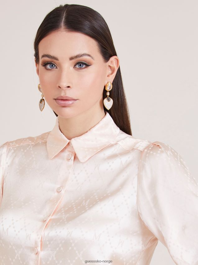 Guess rosa marciano all over logoskjorte rosa kvinner F0LJ803467