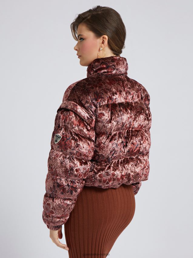 Guess all over print beskåret puffer lilla lilla kvinner F0LJ803538