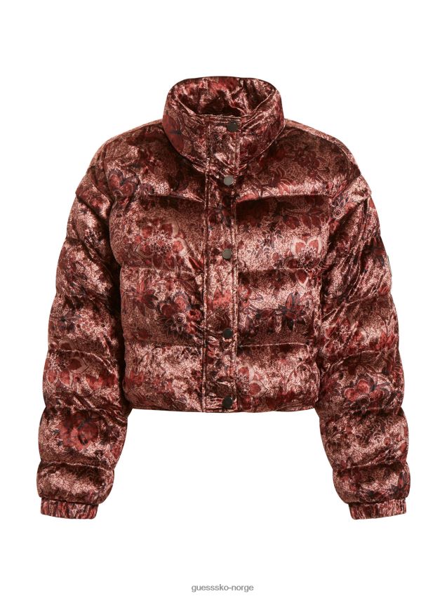 Guess all over print beskåret puffer lilla lilla kvinner F0LJ803538