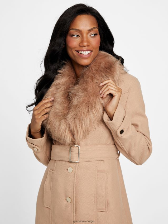 Guess aura ullblanding pels melkeaktig karamell melkeaktig karamell kvinner F0LJ806812