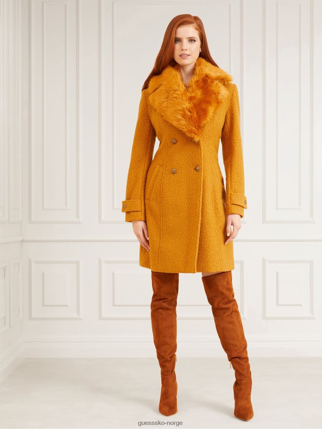 Guess beige marciano kåpe i fuskepels beige kvinner F0LJ806454