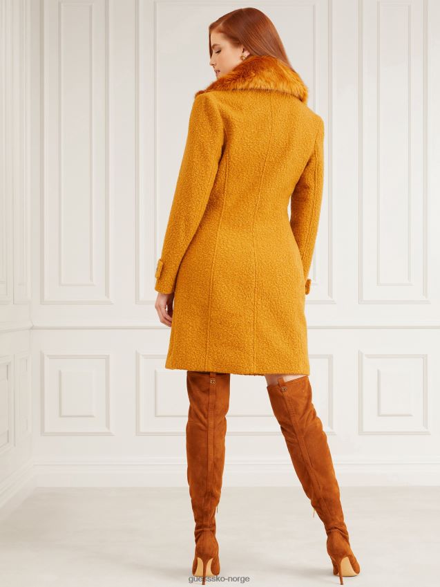 Guess beige marciano kåpe i fuskepels beige kvinner F0LJ806454