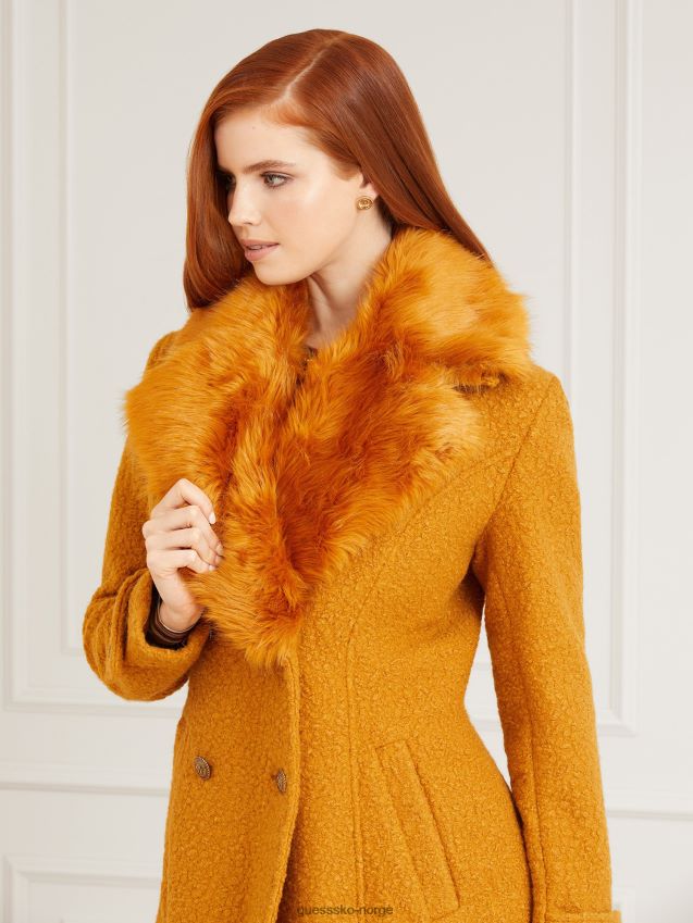 Guess beige marciano kåpe i fuskepels beige kvinner F0LJ806454