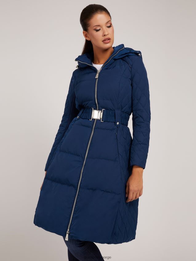 Guess blå puffer med dunbelte blå kvinner F0LJ805678
