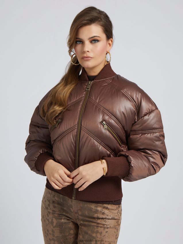 Guess bombefly i imitert skinn brun kvinner F0LJ803468