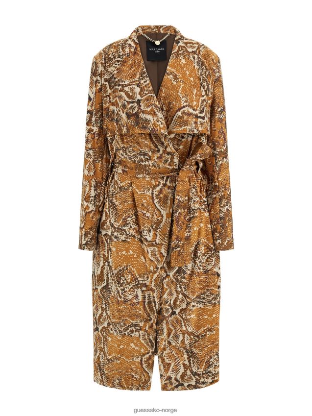 Guess brun multi marciano imitert semsket trench brun multi kvinner F0LJ803651