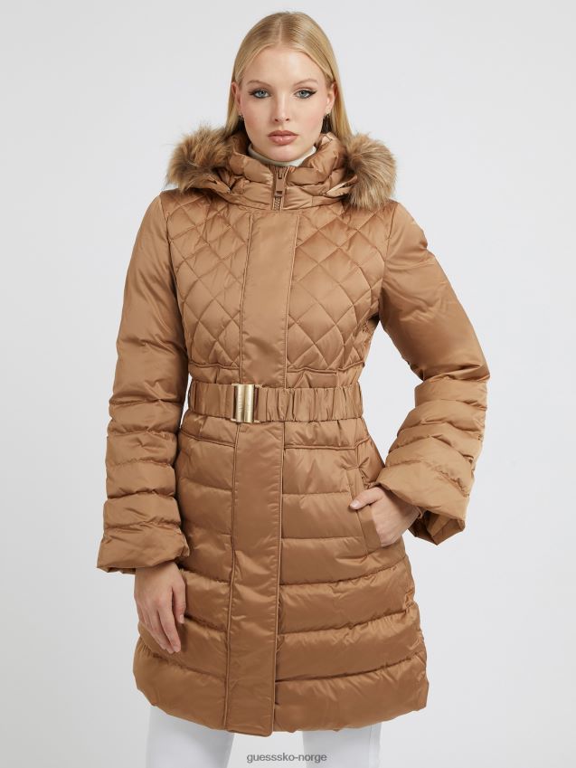 Guess ekte dun lang puffer beige beige kvinner F0LJ802884