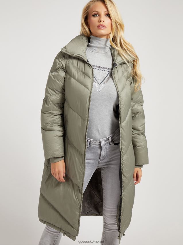 Guess ekte duntrykt fôr puffergrønn grønn kvinner F0LJ805655