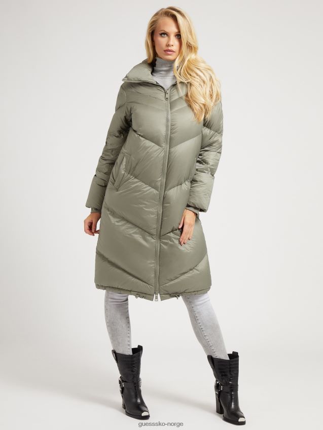 Guess ekte duntrykt fôr puffergrønn grønn kvinner F0LJ805655