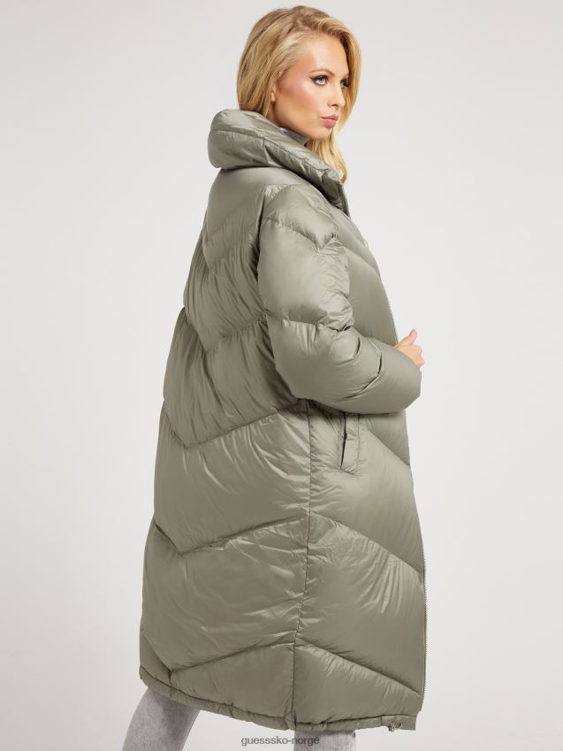 Guess ekte duntrykt fôr puffergrønn grønn kvinner F0LJ805655