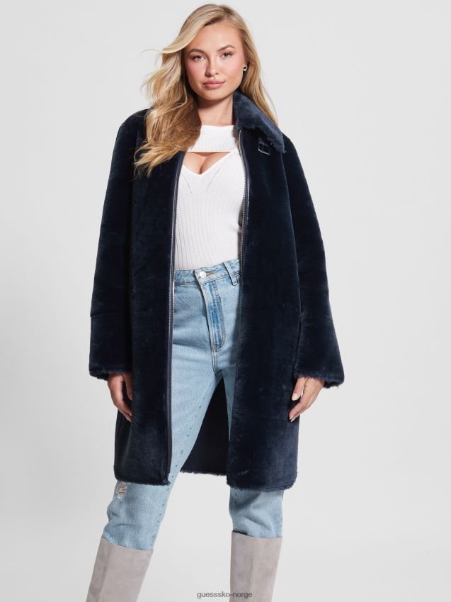 Guess flora vendbar kåpe hemmelig blå hemmelig blå kvinner F0LJ809618