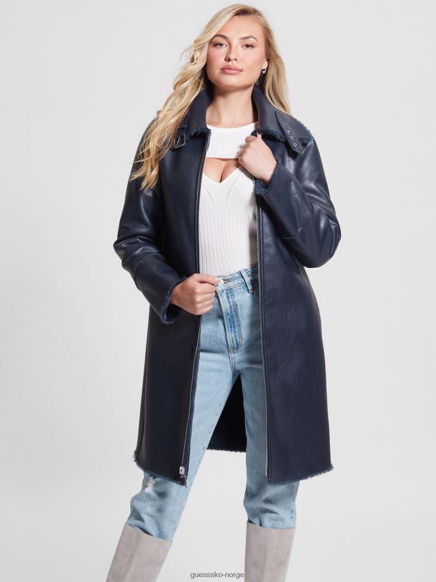 Guess flora vendbar kåpe hemmelig blå hemmelig blå kvinner F0LJ809618