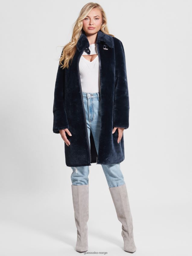 Guess flora vendbar kåpe hemmelig blå hemmelig blå kvinner F0LJ809618